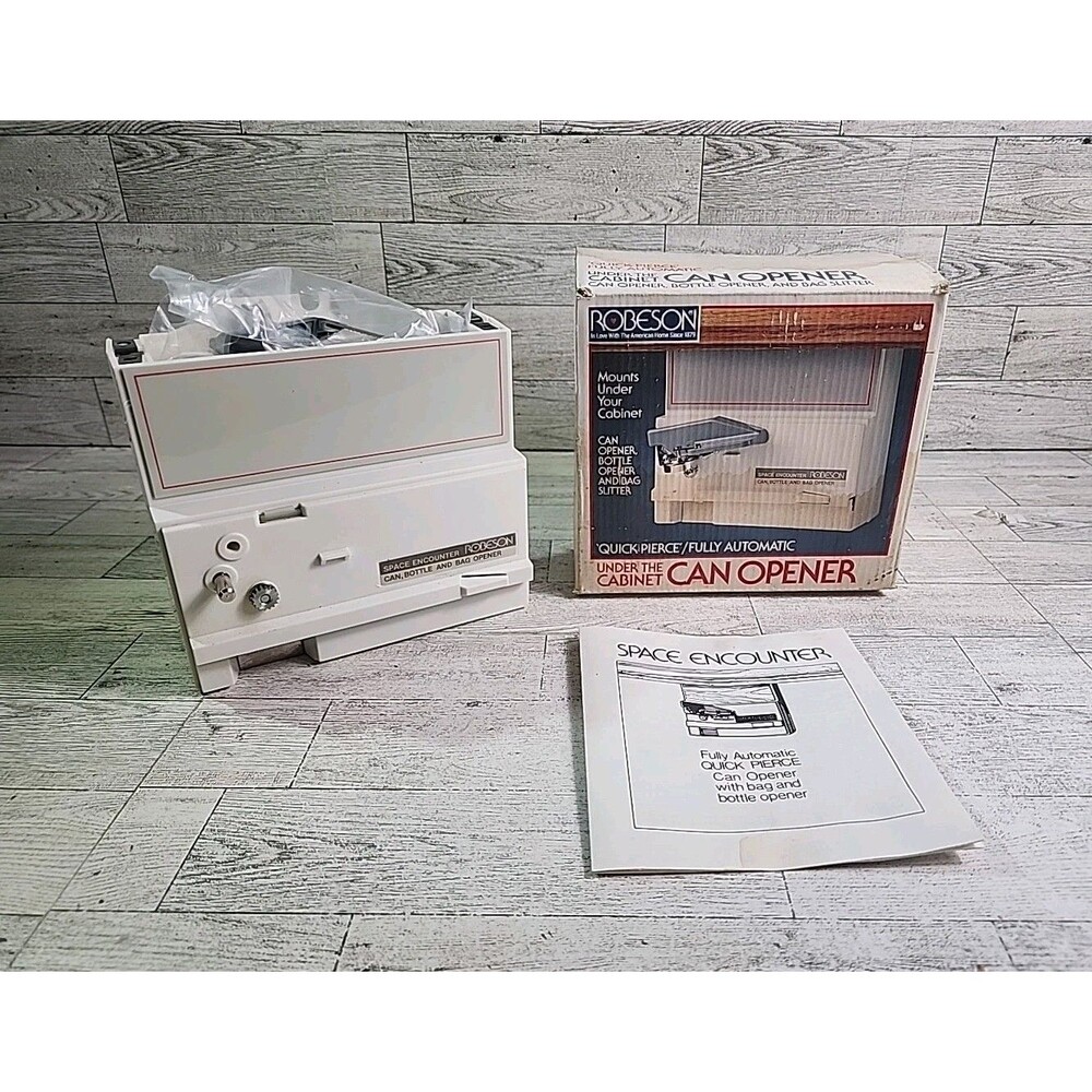 Vintage Robeson Under The Cabinet Can Opener Space Maker Bottle & Bag Opener